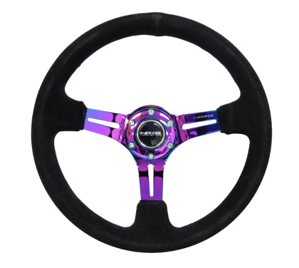 NRG Reinforced Steering Wheel Chrome/Suede